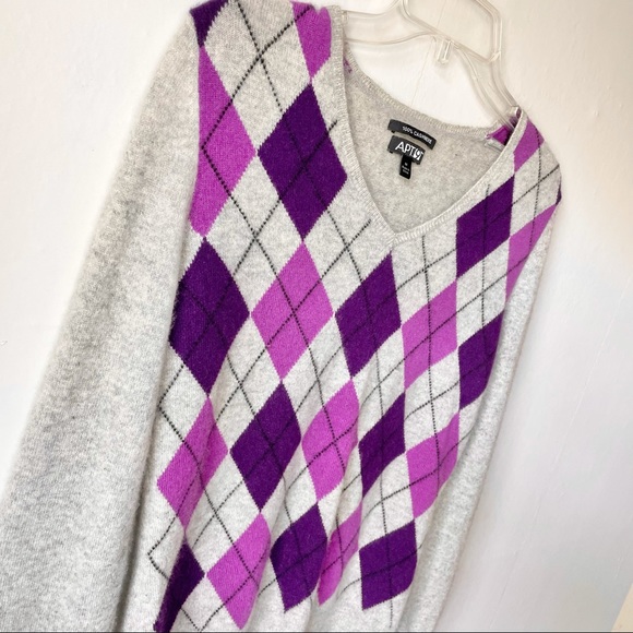 Apt. 9 Argyle Cashmere Sweater - Picture 2 of 7